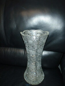 クリスタルガラス　花瓶　カメイグラス　クリスタル２４％　ハンドカット　中古です