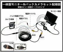 一体型12V/24V兼用 バックカメラ モニター セット 赤外線暗視機能付 大型車・トラックにも最適！ 豪華セット トラック　オンダッシュ_画像5