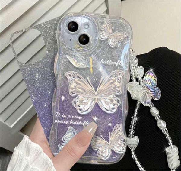 【今週末限定セール】iphone14Pro スマホケース 蝶々