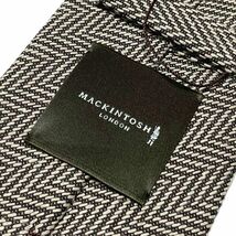 未使用品 MACKINTOSH LONDON マッキントッシュ ロンドン ヘリンボーン シルクツイード ネクタイ ブラウン系 撥水加工 参考価格17,600円_画像5