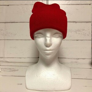 C3 新品 ニット帽 帽子 キャップ レッド 赤 ファッション雑貨 小物 暖か オシャレ