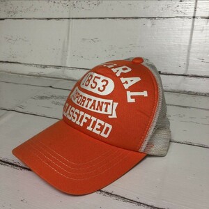 C8 未使用 キャップ 帽子 野球帽 オレンジ ホワイト 白 ファッション雑貨 小物 レディース キャップ帽子