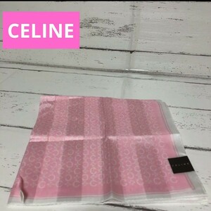 新品 CELINE セリーヌ ハンカチ スカーフ ピンク ハンドタオル ファッション雑貨 小物 ブランド