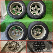 メーカー不明 マルチ 14インチ 6.0J +40 PCD100/114.3 4H【165/70R14】iceGUARD 2022年製 7分山 冬 スタッドレスタイヤ付4本セット！_画像7