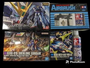 ガンダム ガンプラ 未組立、TAMIYAのエアブラシ、TAMIYA-BADGR250,AirCan450セット