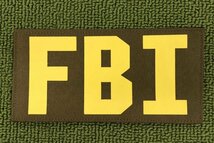 PA14新品 FBI 連邦捜査局 パッチ パネルパッチ シングルステッチ ベルクロ オリーブドラブOD LOGOイエロー ダブルマジック 管理1009nskm_画像1