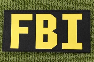 PA14新品 FBI 連邦捜査局 パッチ パネルパッチ シングルステッチ ベルクロ 黒 ブラック LOGOイエロー ダブルマジック 管理1009nskm