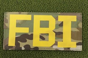 PA14新品 FBI 連邦捜査局 パッチ パネルパッチ シングルステッチ ベルクロ カモ迷彩 LOGOイエロー 管理1009nskm