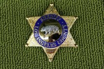 B3新品 LOS ANGELES COUNTRY SHERIFF ロサンゼルス郡 市警 シェリフ 保安官 レプリカ GOLD ゴールド 金 バッジ バッヂ LAPD 管理0308nmb_画像1