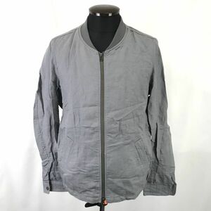 URBAN RESEARCH* flax 53%/ thin / Zip up / no color blouson / jacket [ men's M/ gray /gray]Jackets/Jumpers*BH263