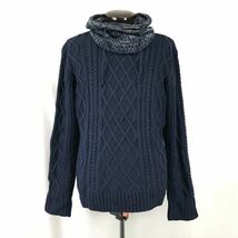 ジェイフェリー/j.ferry★襟元暖か/ニットセーター【Mens size -XL/紺/navy】ビッグサイズ/Tops/Sweater◆BH293_画像1