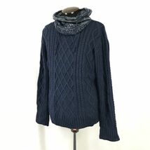 ジェイフェリー/j.ferry★襟元暖か/ニットセーター【Mens size -XL/紺/navy】ビッグサイズ/Tops/Sweater◆BH293_画像2