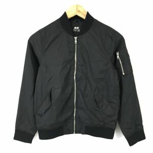 H&M★MA-1/ナイロンジャケット/ジャンパー【キッズ10-11/黒/black】フライトジャケット/Jackets/Jumpers◆BH295