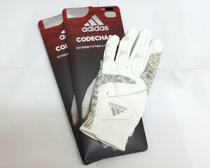  new goods * Adidas *EVL61 code Chaos Golf glove *CODECHAOS*2022*[HR6434] white / gray two *25cm*2 sheets *.. packet 