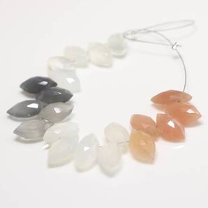 大粒カラフルムーンストーンマーキス半連で20個-1