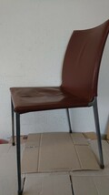 【ザノッタ Zanotta】レザー ダイニングチェア イタリア製 家具 インテリア USED 椅子_画像2