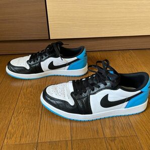 Nike Air Jordan 1 Low OG "Black and Dark Powder Blue/UNC" 27.5cm