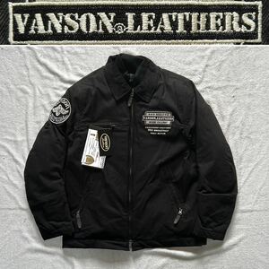 VANSON VS22110W Lサイズ バンソン コットンジャケット ライディングジャケット ウインター 防風 防水 防寒 プロテクター装備 A51003-1