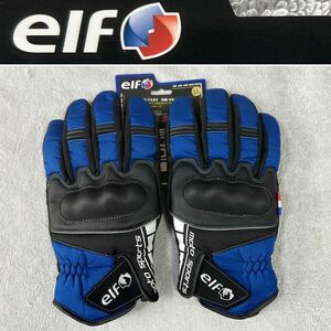 elf ELG-7285 BLUE LLサイズ 定価9350円 ELF エルフ ナックルカップ付きナイロングローブ バイク グローブ 防水 防寒 スマホ対応 A41018-6