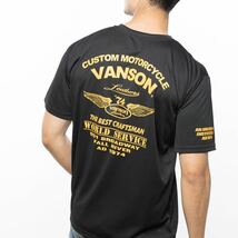 新品 未使用品 VANSON VS23806S 2XLサイズ ブランドロゴ入り プリントTシャツ メンズ バンソン 半袖 Tシャツ メッシュ A51018-1_画像3