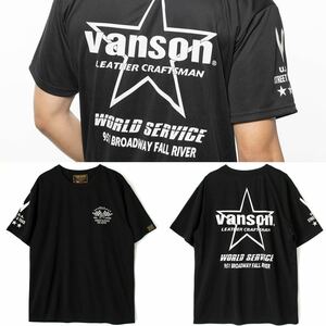 新品 未使用品 VANSON VS23805S 2XLサイズ ブランドロゴ入り プリントTシャツ メンズ バンソン 半袖 Tシャツ メッシュ A51018-10