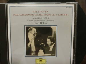 ベートーヴェン ピアノ協奏曲第5番「皇帝」 CD ポリーニ 指揮 ベーム ・ ウィーン・フィル　帯無　中古　お薦め品　