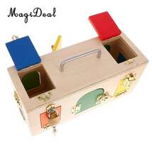 木製 モンテッソーリ実用材料 小さなロックボックス用 子供 赤ちゃん 早期教育学習 数学玩具 IQ パズルゲーム_画像4