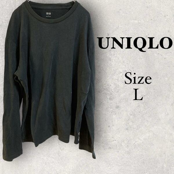 34a817 ユニクロ　UNIQLO メンズ　シャツ　綿100% 黒