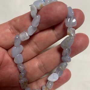 パワー注入済!天然石 ブルーレースアゲートタンブルブレス