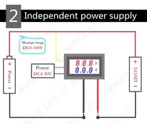 [2個セット] デジタル電圧計・電流計 DC100V 10A LED表示 【送料無料】_画像6