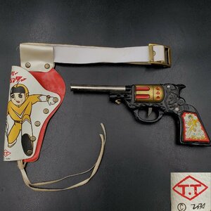 【宝蔵】タカトクトイス スーパージェッター ブリキ銃 ホルスター付き 昭和レトロ 玩具 コベルト ベルト部分長さ約72.5cm おもちゃ
