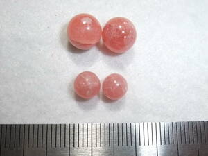 ロードクロサイトrhodochrosite ペアセットアソート綺麗丸玉片穴等色々ルース☆　5　恋愛運アップの情熱の石！色々まとめて同梱可