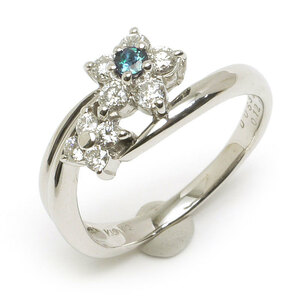  alexandrite diamond ring #16 approximately 16 number K18WG*areki0.12ct* diamond 0.53ct flower flower 
