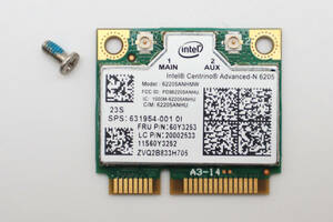 無線LANカード Intel Centrino Advanced-N 6205 62205ANHMW 動作品 NEC LL750/L他