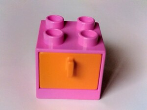 レゴデュプロ 　2×2　ボックス　引き出し　濃いピンク×オレンジ色