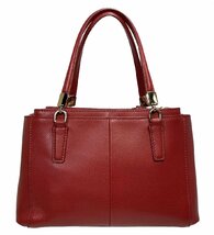 良品 COACH クロスグレインレザー ミニクリスティー F34797 レッド ショルダーストラップ欠品 ハンドバッグ 2WAY コーチ_画像2