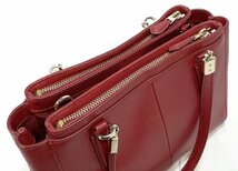 良品 COACH クロスグレインレザー ミニクリスティー F34797 レッド ショルダーストラップ欠品 ハンドバッグ 2WAY コーチ_画像5