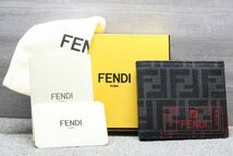 美品 フェンディ 二つ折り 財布 札入れ カードケース 7M0169 レザー FENDI_画像1