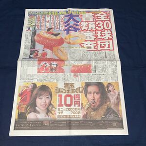 平成29年　新聞記事「大谷　全30球団書類審査」「広告/年末ジャンボ宝くじ」「中島みゆき」「榮倉奈々」「滝沢秀明」「ポケモンGO」 4112