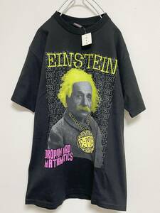 送料230円〜 レア 希少 【未使用品】 STUSSY ステューシー 90s アインシュタイン フォトプリントEinstein Great Minds 半袖 Tシャツ size M