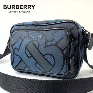 【未使用】BURBERRY バーバリー ショルダーバッグ TBロゴ ネイビー系 PVC メンズ レディース カバン ショルダーバッグ　ボディバッグ