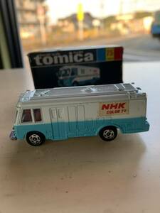 希少 昭和レトロ トミカ 日本製 当時物 美品 　TOMY ビンテージ NO.75 NHK TV 中継車　バス　黒箱付