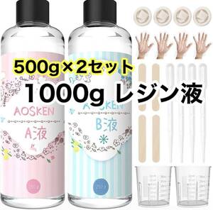 AOSKEN レジン液 - AB液エポキシ樹脂 レジン液 大容量500g x2詰替用 ハードタイプ DIYクラフトデコレーション