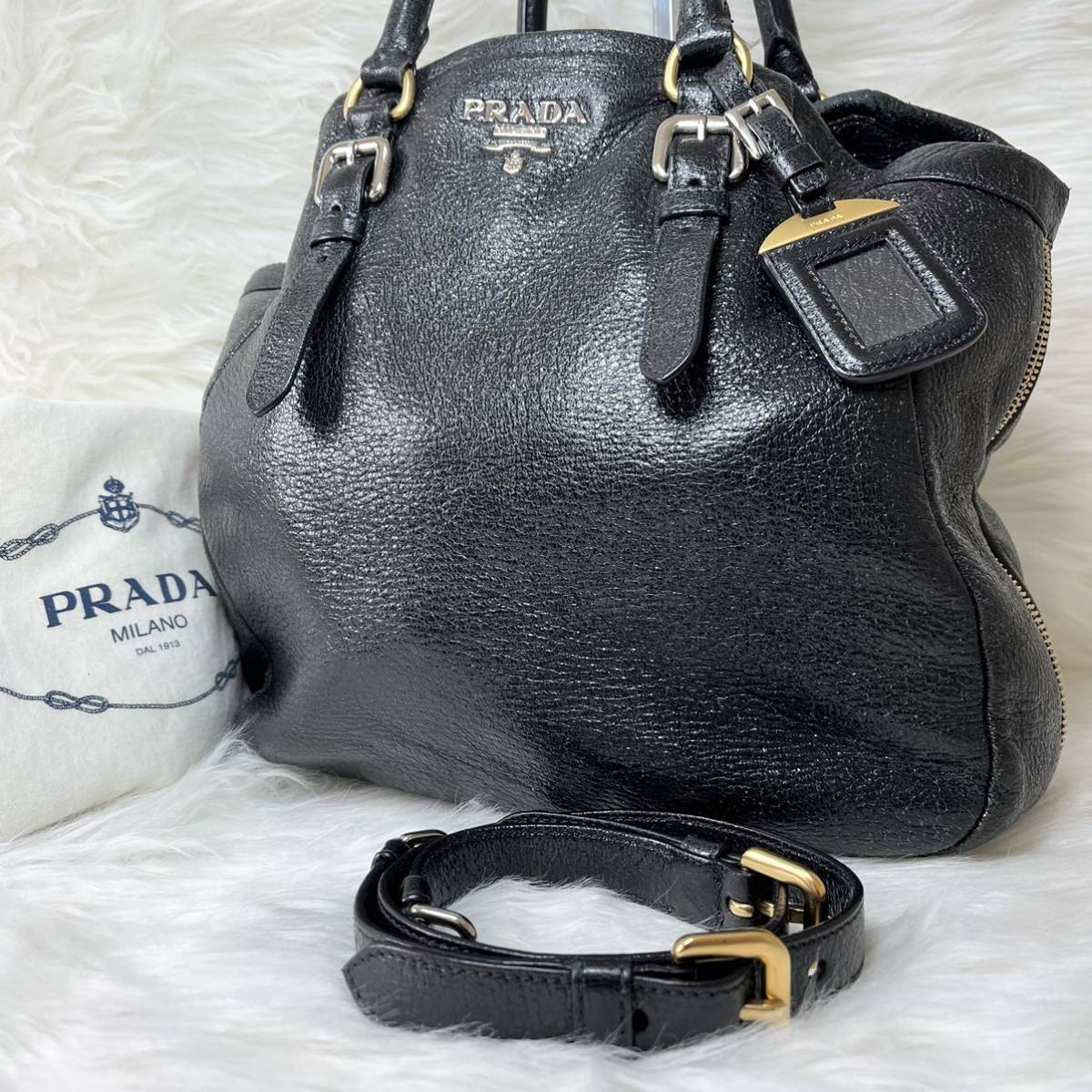 美品 PRADA プラダ ハンドバッグ 2way ショルダーバッグ ミニボストン