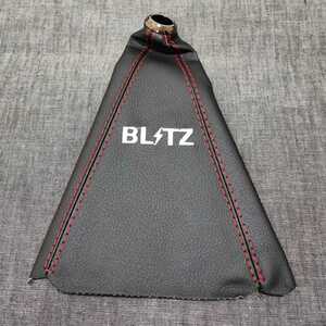 BLITZ ブリッツ シフトノブカバー シフトブーツ ブラックレザー＆レッドステッチ MT AT