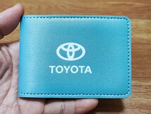 トヨタ ブルーレザー カードケース 薄型■プリウス クラウン ハリアー アルファード アクア ヤリスクロス ライズ RAV4 86 C-HR プラド Bb_画像7