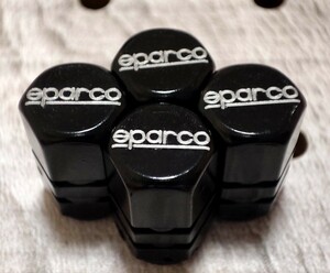 SPARCO エアーバルブキャップ(大) 4P【ブラック】スパルコレーシング タイヤ エアバルブキャップ ホイール カスタム ドレスアップパーツ 