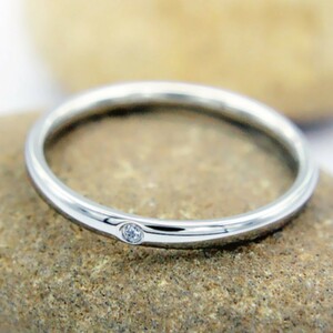 指輪 レディース メンズ リング サージカルステンレス シルバー 一粒 甲丸 幅2mm 結婚指輪 ピンキーリング シンプル 【11.5号】