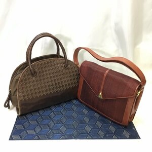 【現状保管品/インボイス登録店/CSH】GINOFERRUZZI ジーノフェルッチ / CORDIER コルディア 編み込み ハンドバッグ 2点セット HA1008