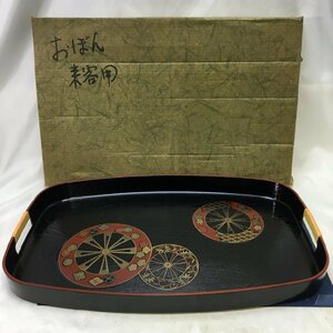 【中古/長期保管品/インボイス登録店/CSH】お盆 変形盆 楕円形 トレー 約51cm×33.5cm 盆 木製　MZ1010